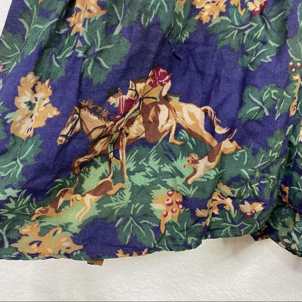 Vintage Cassidy Green Floral Equestrian Maxi Dress - Picture 9 of 13